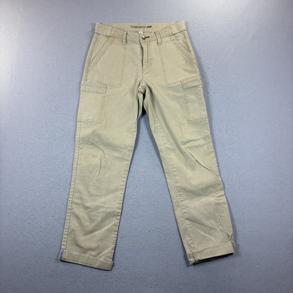 Toad & Co Womens Cargo Pant Tan Tapered Leg Sz 6‎ Outdoor Canvas Gorpcore